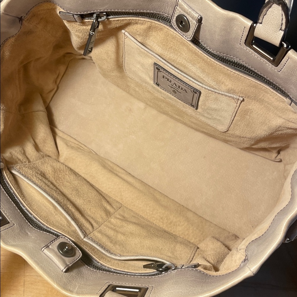 Prada Ombre w/COA East West Sfumato Glacé Leather Satchel Tote bag ! - Picture 12 of 16